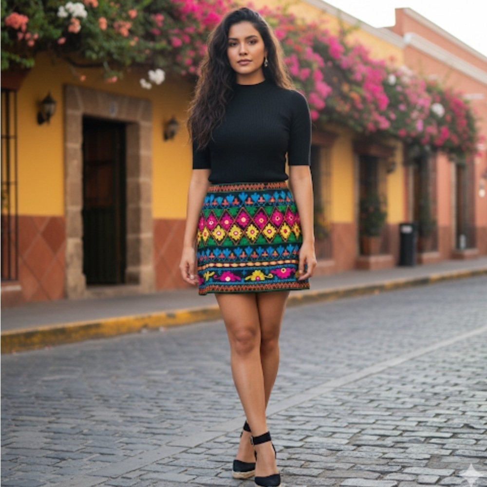 RAGA Anthropology Colorful Patterned Women's Skirt sz M nwt,#18